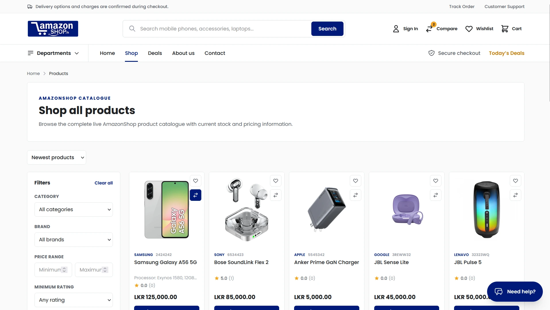 AmazonShop.lk - full platform showcase